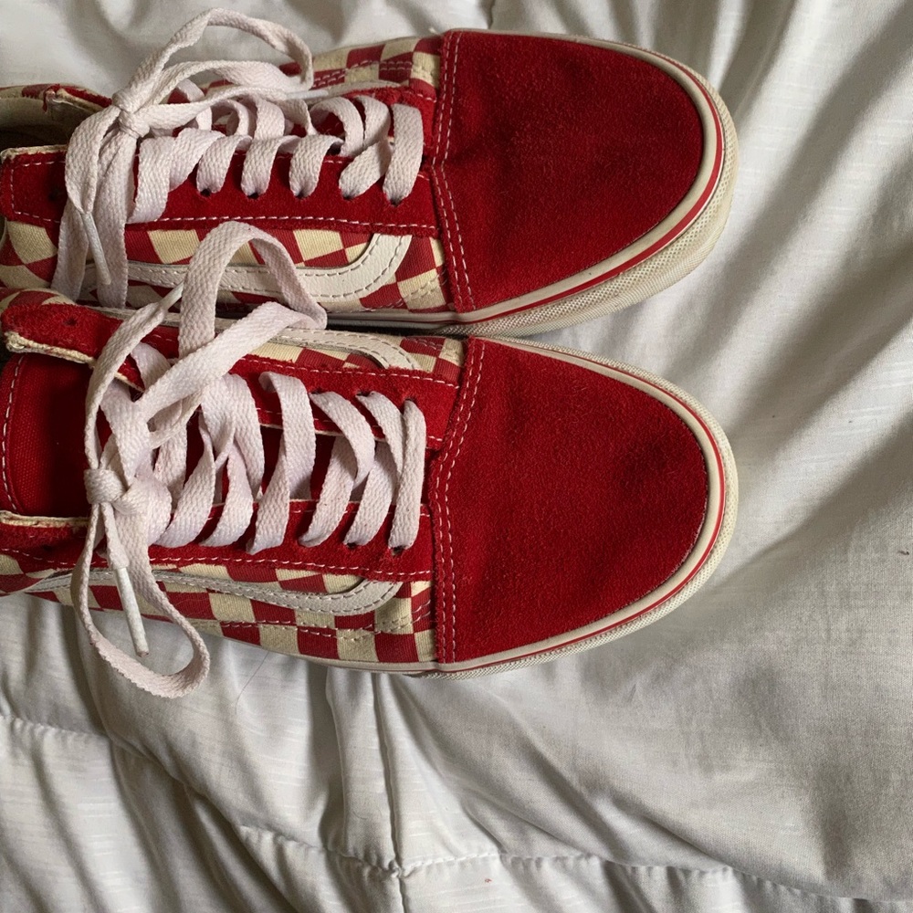 Red  cream checker vans - Picture 2 of 5